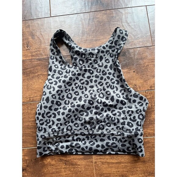 Allfenix Gray Cheetah Print Active Tank Bra Womens Size M - Picture 1 of 5